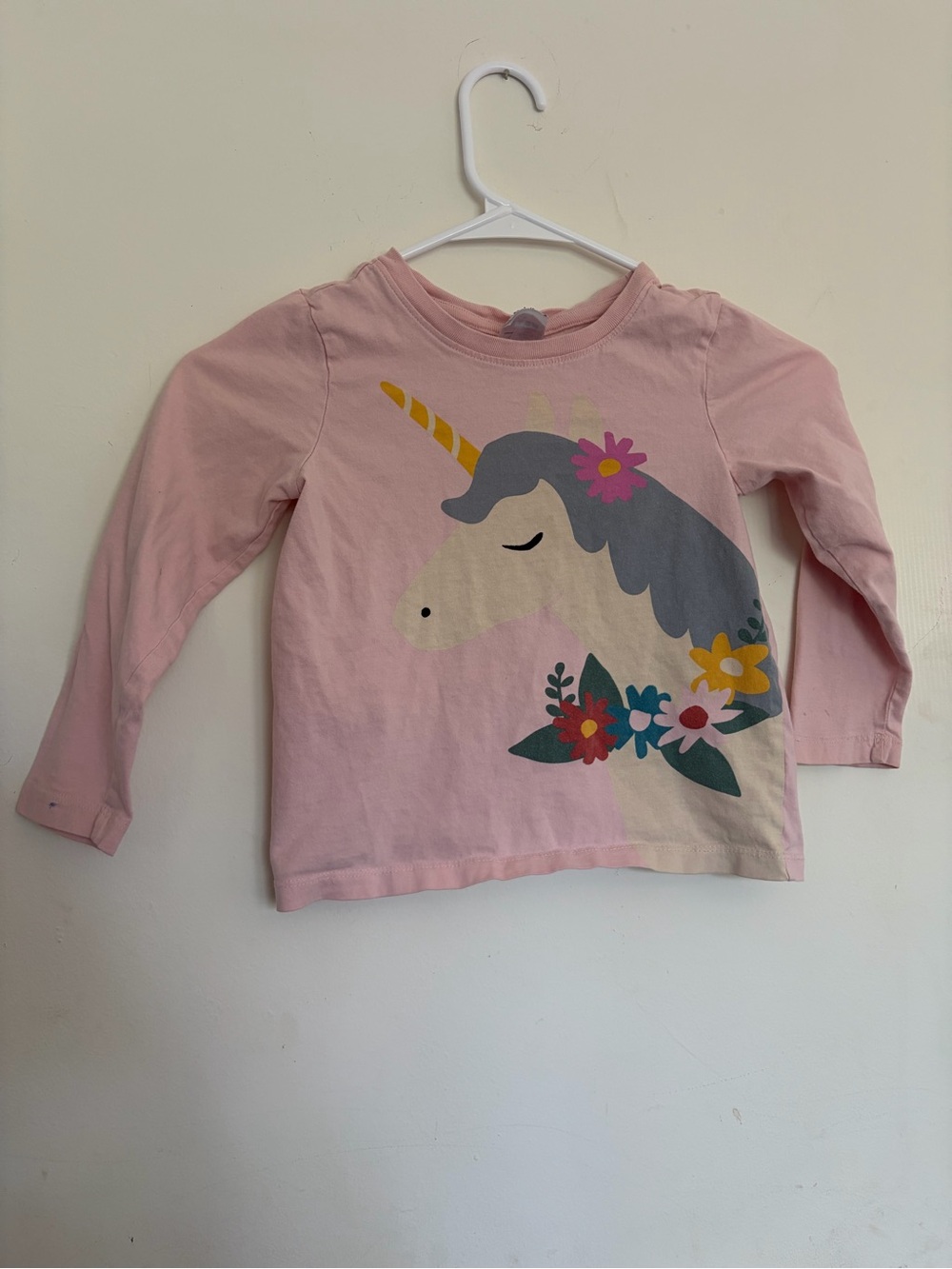 Hanna Andersson Unicorn Long Sleeve Pink Girls Size 5 Floral Coquette Soft Girl